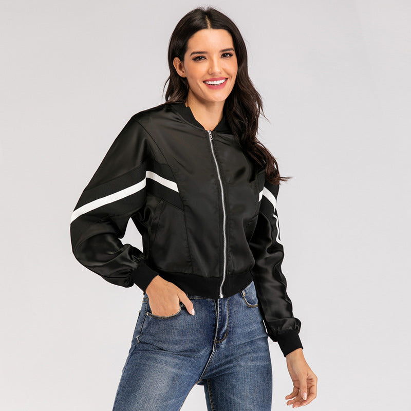 Veste léger nylon windbreaker zippé décontracté pour femme