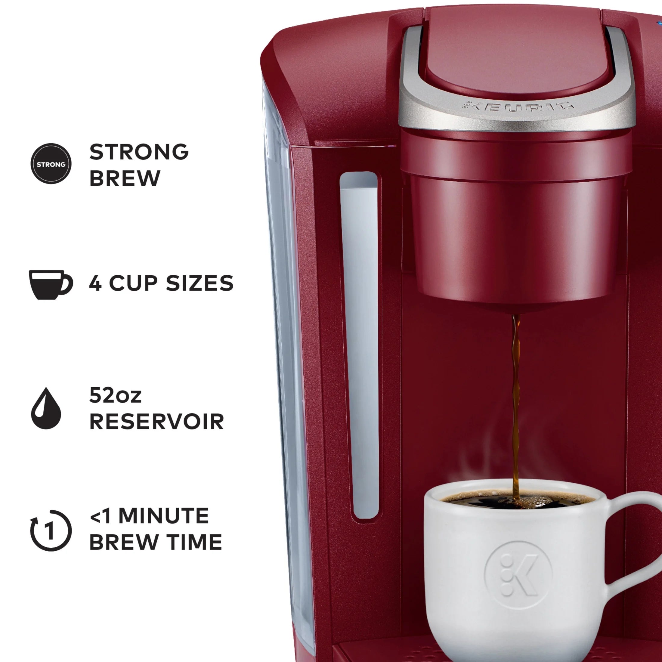 2026 2025 Keurig K-Select Machine à Café à Dosettes K-Cup à Service Unique – Édition Vintage Rouge, Grand Réservoir et Fonction Strong Brew pour un Café Plus Intense