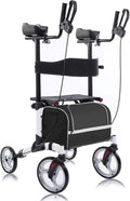 2026 BEYOUR WALKER Aufrechter Rollator, 10″ Räder, Verstellbare Armlehnen, Klappbares Design, Weiß – Mobilitätshilfe für Senioren