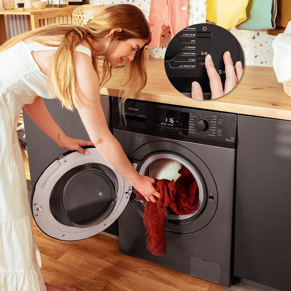 2026 Cecotec Lave-Linge 9Kg Chargement Frontal Bolero Dresscode 9410 Inverter A. 1900W, 1400 tr/min Réglable, 16 Programmes, Faible Consommation d'Énergie, Vapeur, Stérilisation du Linge