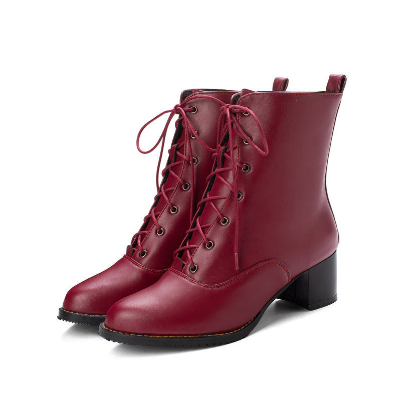 Bottines élégant talon épais bas martin all seasons pour femme