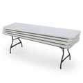 2026 Lot de 4 tables pliantes commerciales empilables de 8 pieds - Blanc (80344)