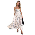 Robe fleuri imprimé à bretelles coupe ajustée maxi été élégant pour femme
