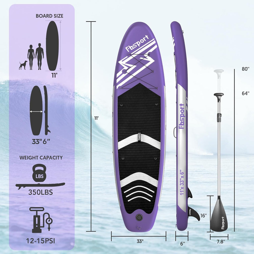 2026 Premium-Stand-Up-Paddle-Board, Yoga-Board mit strapazierfähigem SUP-Zubehör und Tragetasche | Breiter Stand, Surf-Kontrolle, rutschfestes Deck, Leine, Paddel und Pumpe für Jugendliche und Erwachsene