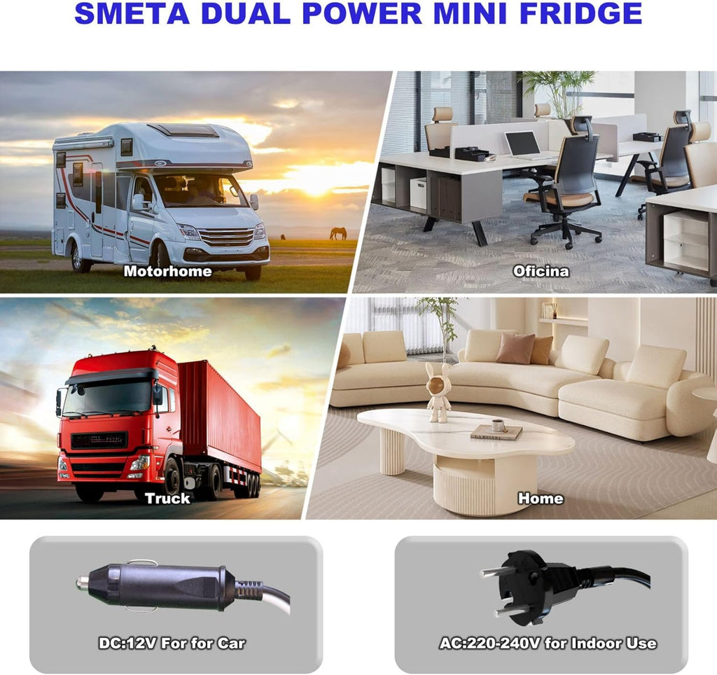 2026 SMETA Frigo 12V, Réfrigérateur Camping 12V 220V 40L, Frigo Caravane, Mini Frigo de Chambre, Frigo 12V Camping Car, Réfrigérateur pour Voiture, Van, Fourgon, Bureau, Gîte - Noir