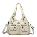 Sac à main grande capacité couleur unie pour femme