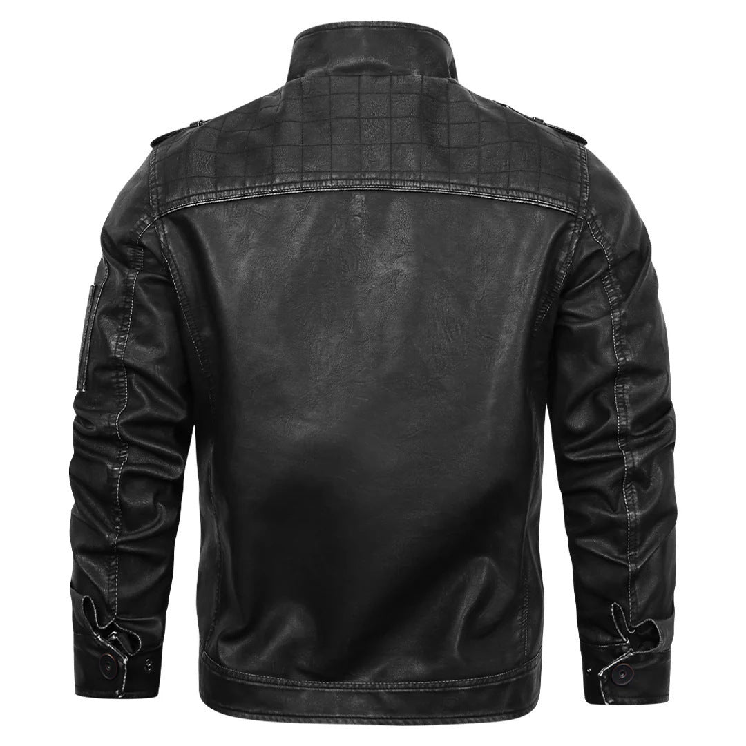 Men's Luxury Vintage Washed Faded Leather Motorbike Jacket - LAKD London
