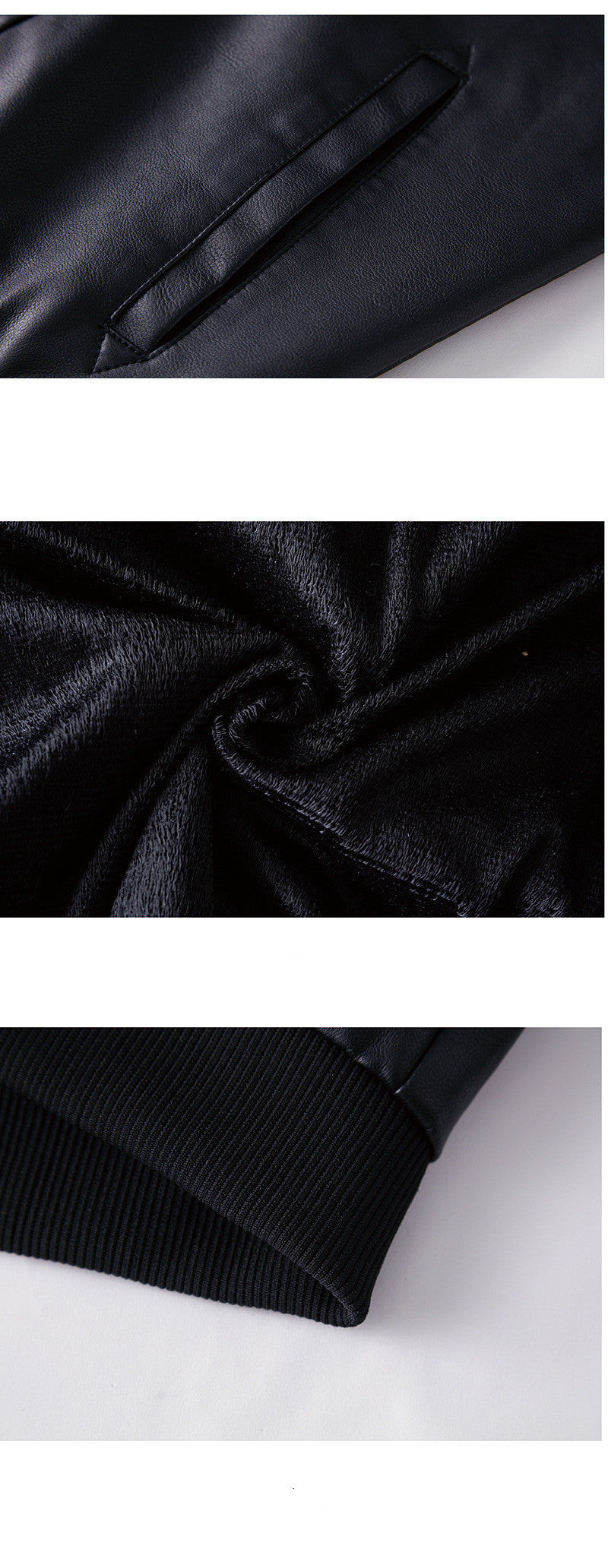 Veste vintage à capuche en cuir doux en velours doublure pour homme
