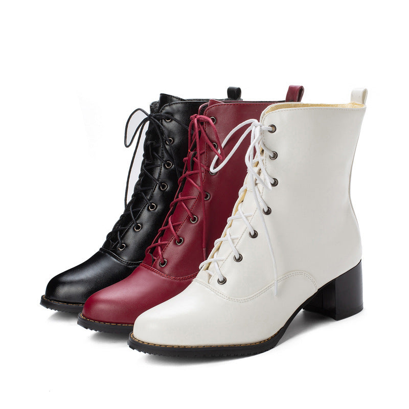 Bottines élégant talon épais bas martin all seasons pour femme