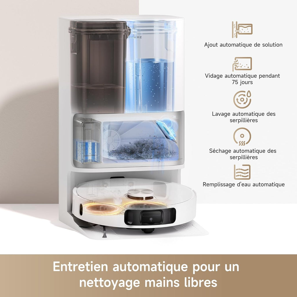 2026 L10s Ultra Gen 2 Robot Aspirateur Laveur 10 000 Pa, Technologie MopExtend RoboSwing, Base Entièrement Automatique, Mode Animaux, 32 réglages de niveau d'eau, Système de lavage des sols DuoScrub