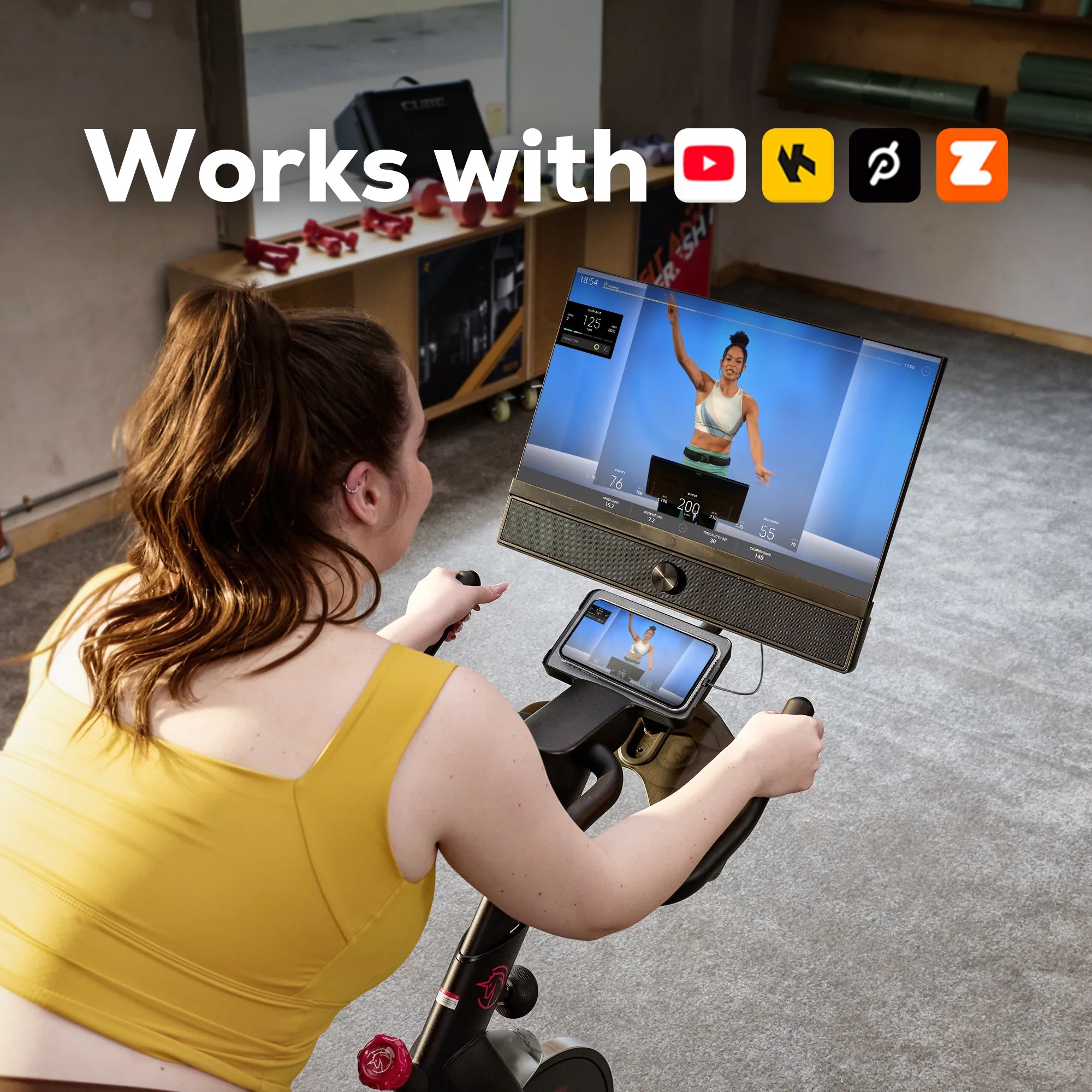 2026 2025 Yesoul G1M Plus Vélo Stationnaire Connecté avec Écran 21,5" Full HD – Vélo Intelligent avec Résistance Magnétique Silencieuse et Son Immersif