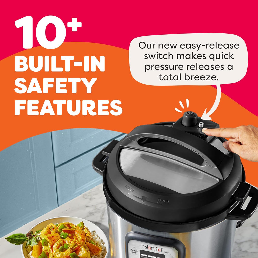 2026 2025 Instant Pot Duo Plus 9-en-1 Multicuiseur, Autocuiseur, Slow Cooker, Cuiseur de Riz, Vapeur, Sauté, Yaourtière, Maintien au Chaud et Stérilisateur, Application Incluse avec Plus de 800 Recettes, Acier Inoxydable, 6 Quarts