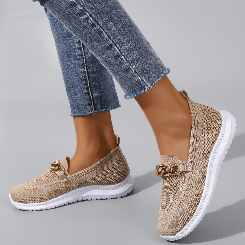 Ballerines chaîne en maille sport walking pour femme
