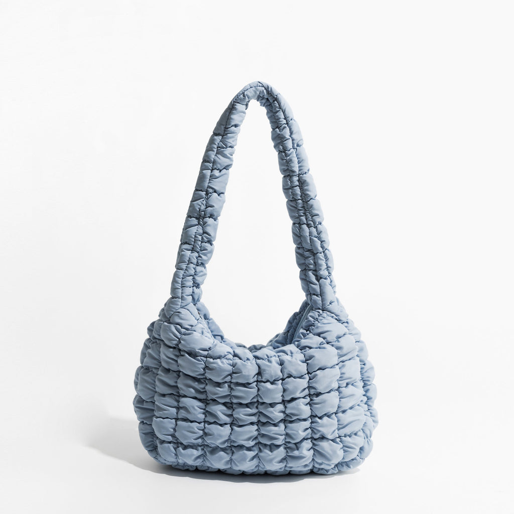 Women's Quilted Padded Feather Down Shoulder Hobo Bag - LAKD London