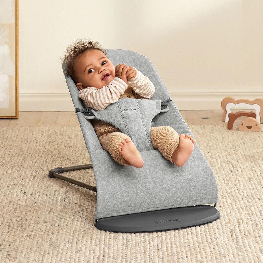 2026 2025 BabyBjörn Bouncer Bliss Woven Mélange - Gris Clair