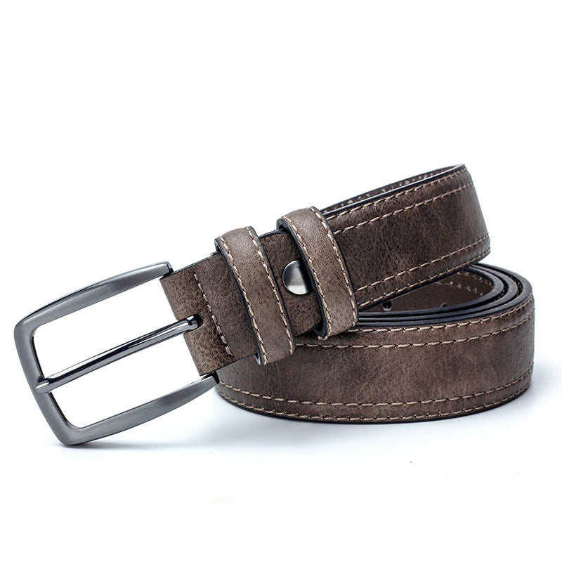 Men's Retro Leather Belt Vintage Old Money Jeans Style Classic - LAKD London