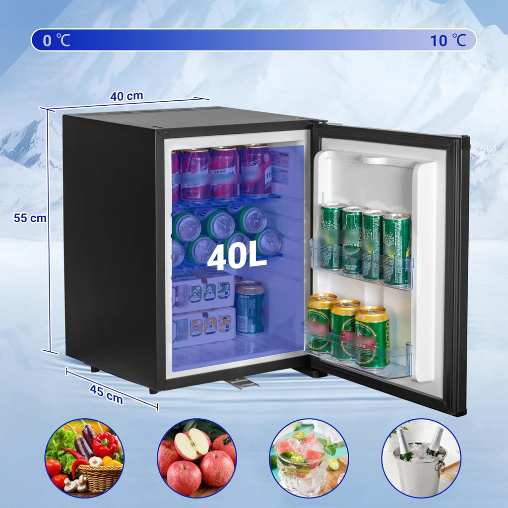 2026 SMETA Frigo 12V, Réfrigérateur Camping 12V 220V 40L, Frigo Caravane, Mini Frigo de Chambre, Frigo 12V Camping Car, Réfrigérateur pour Voiture, Van, Fourgon, Bureau, Gîte - Noir