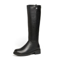 Women's Luxury Thick Heel Zipper Rider High Leather Boots - LAKD London