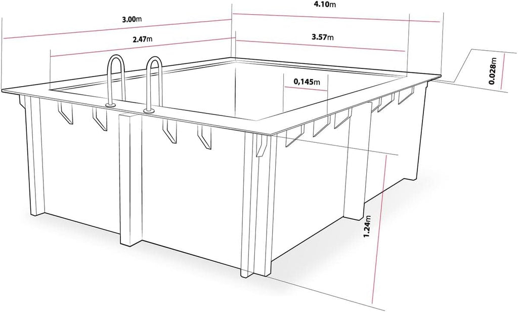 2026 Habitat et Jardin Piscine Bois Rectangle Caimans - 4.10 x 3.00 x 1.24 m