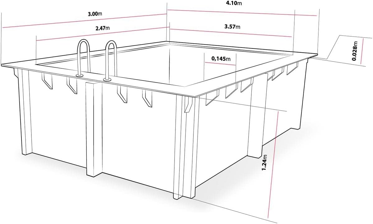2026 Habitat et Jardin Piscine Bois Rectangle Caimans - 4.10 x 3.00 x 1.24 m