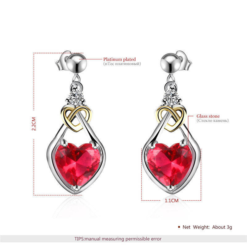 Women's Luxury White Gold Plated Rose Heart Stud Earrings - LAKD London
