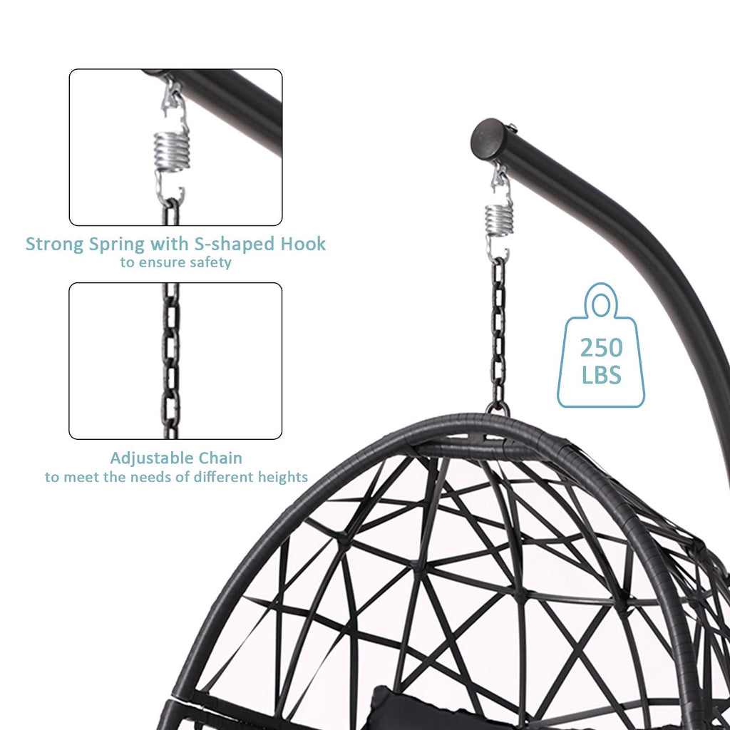 2026 Haverchair Fauteuil suspendu en œuf avec support pour extérieur et terrasse