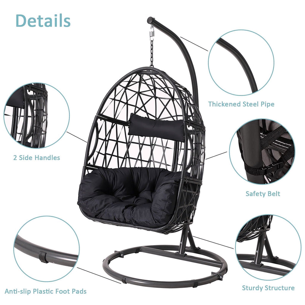2026 Haverchair Fauteuil suspendu en œuf avec support pour extérieur et terrasse