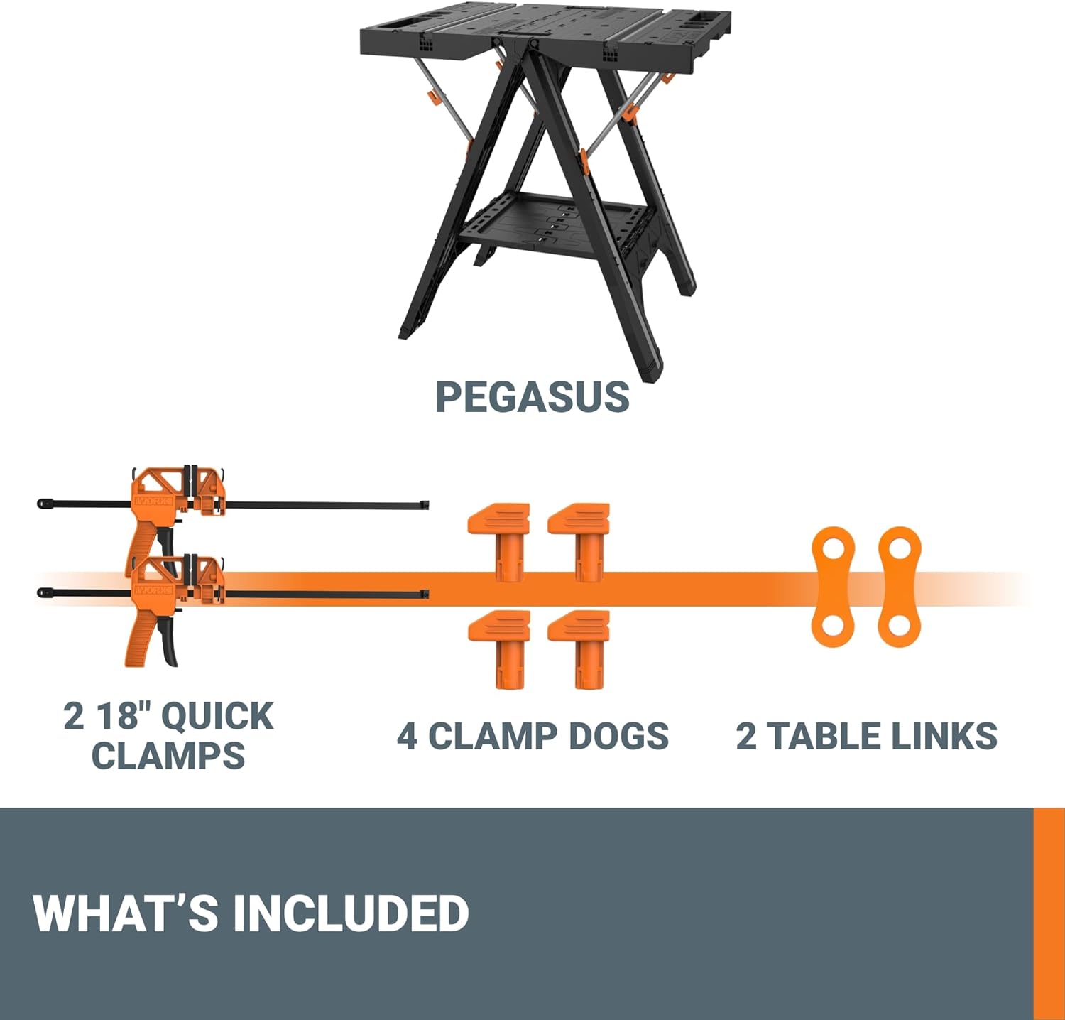 2026 WORX – Pegasus Klappbarer Arbeitstisch & Sägebock
