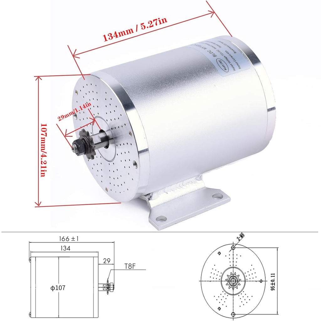 2026 72 V 3000 W bürstenloser Motorsatz mit 24 Mosfet 50 A-Controller und Gashebel für Elektroroller, E-Bike-Motor, Motorrad-DIY-Teileumbausatz (6 Teile in 1 und Motor mit Fuß)
