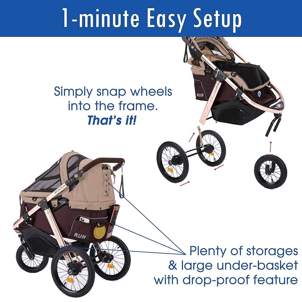2026 Buggy de jogging sportif pour animaux avec roues en caoutchouc confort
