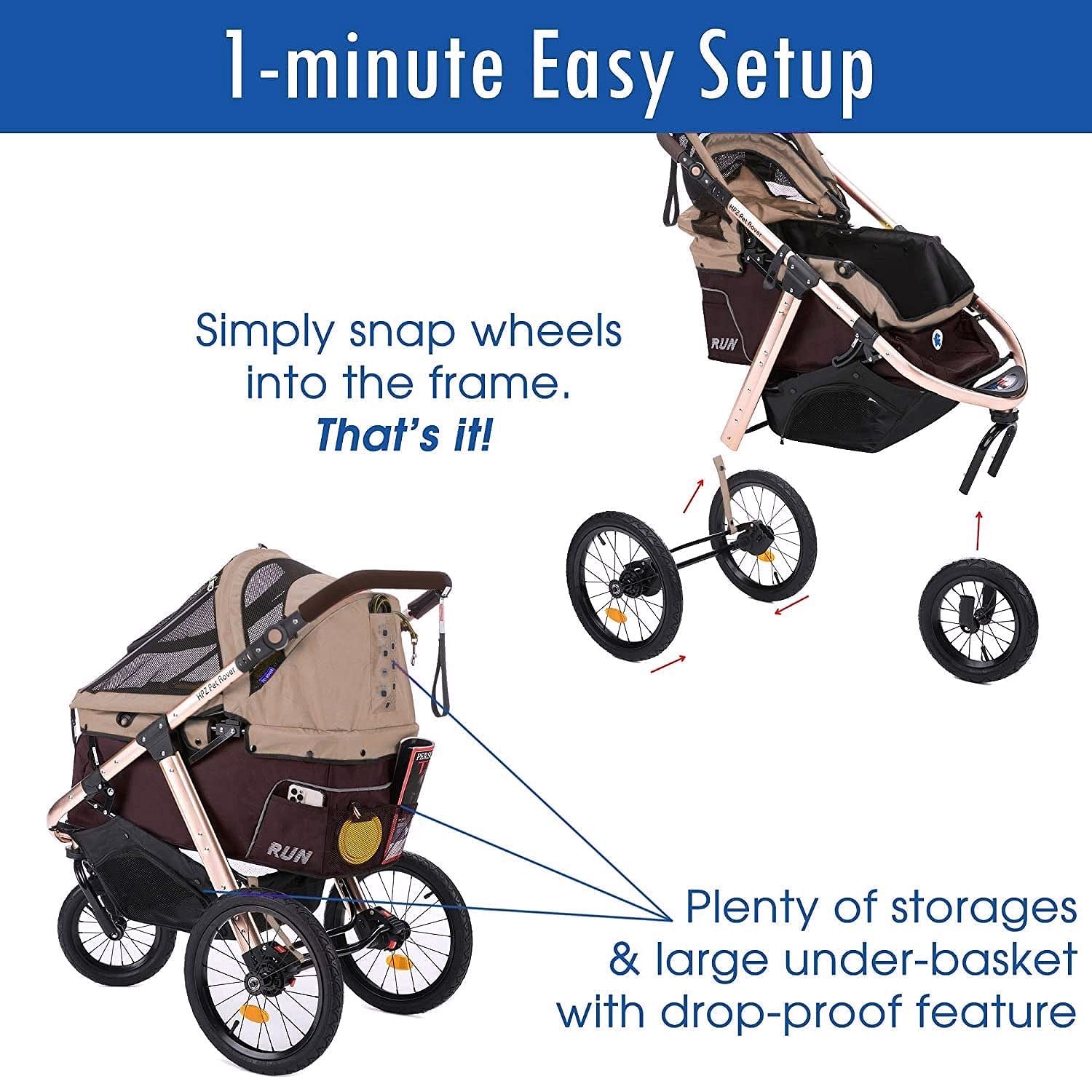 2026 Buggy de jogging sportif pour animaux avec roues en caoutchouc confort