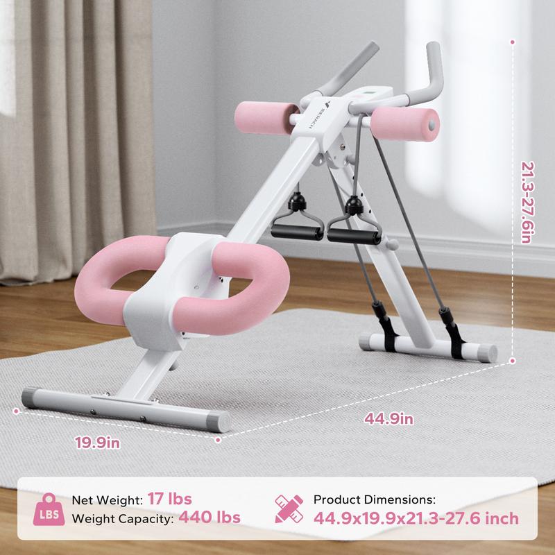 2026 MERACH Adjustable Ab Trainer Machine LCD Monitor Foldable Abdominal Exercise Equipment Core Trainer Workout for Body Buttocks Shaper Fitness Equipment
