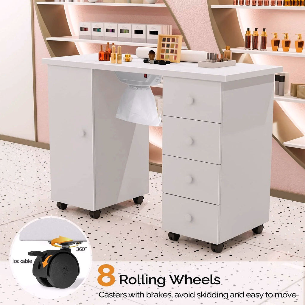 2026 Table de Manucure OmySalon avec Aspirateur Électrique Intégré (Système d’Aspiration Downdraft)