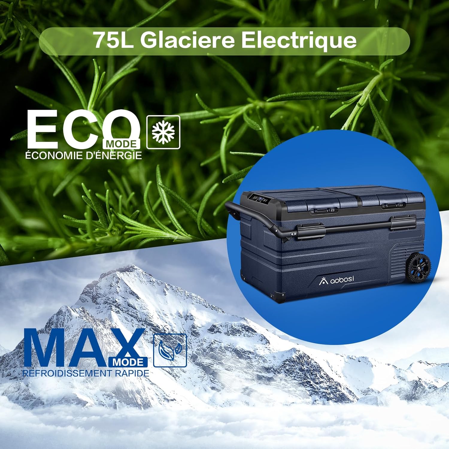 2026 115L Glaciere Electrique Double Zone,Glaciere a Compression WiFi APP,12 V/24 V et 100-240 V Frigo Camping,-20 ℃ à 20 ℃,pour Voiture,Camion,Bateau,Camping,Car,Caravanes,Voyageant,Maison