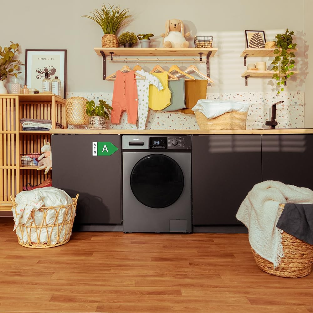 2026 Cecotec Lave-Linge 9Kg Chargement Frontal Bolero Dresscode 9410 Inverter A. 1900W, 1400 tr/min Réglable, 16 Programmes, Faible Consommation d'Énergie, Vapeur, Stérilisation du Linge