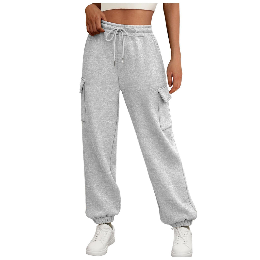 Jogging décontracté cargo doublé polaire baggy sport pour femme