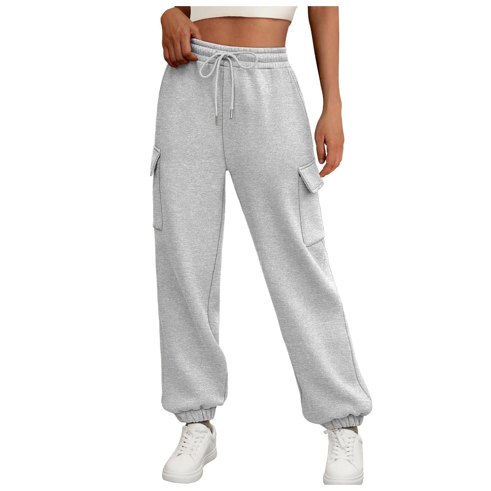 Jogging décontracté cargo doublé polaire baggy sport pour femme