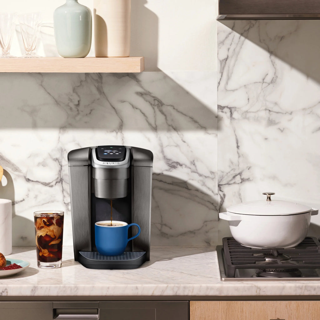 2026 2025 Keurig K-Elite – Machine à Café à Dosettes K-Cup à Portion Unique, Finition Brossée Slate, Programmable pour Café Chaud et Glacé