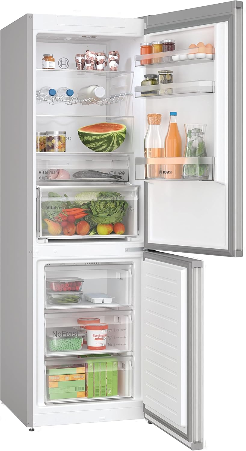 2026 Bosch KGN367LDF- Série 4, Réfrigérateur combiné pose-libre,186 x 60 cm, Inox