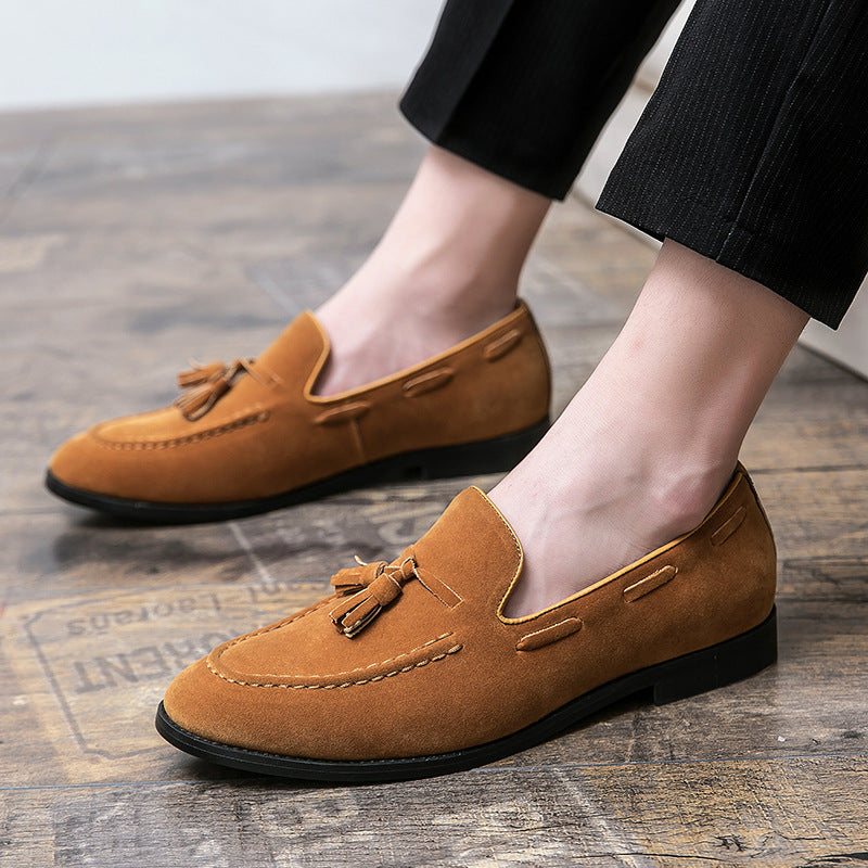 Mocassins style britannique en cuir pompon décontracté élégance pour homme
