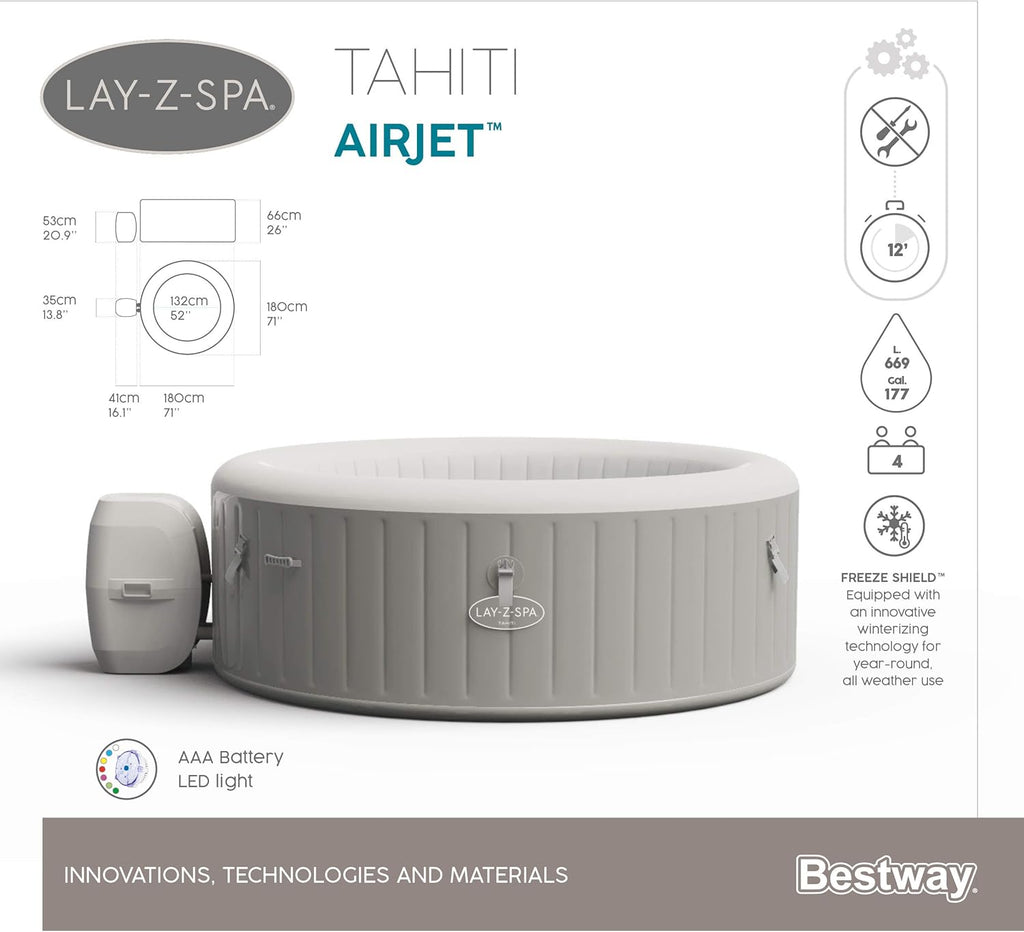 2026 Spa gonflable rond BESTWAY Lay-Z-Spa® Miami Airjet™ 2 - 4 personnes