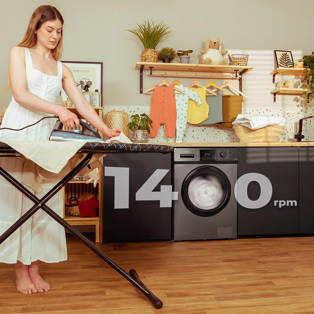 2026 Cecotec Lave-Linge 9Kg Chargement Frontal Bolero Dresscode 9410 Inverter A. 1900W, 1400 tr/min Réglable, 16 Programmes, Faible Consommation d'Énergie, Vapeur, Stérilisation du Linge
