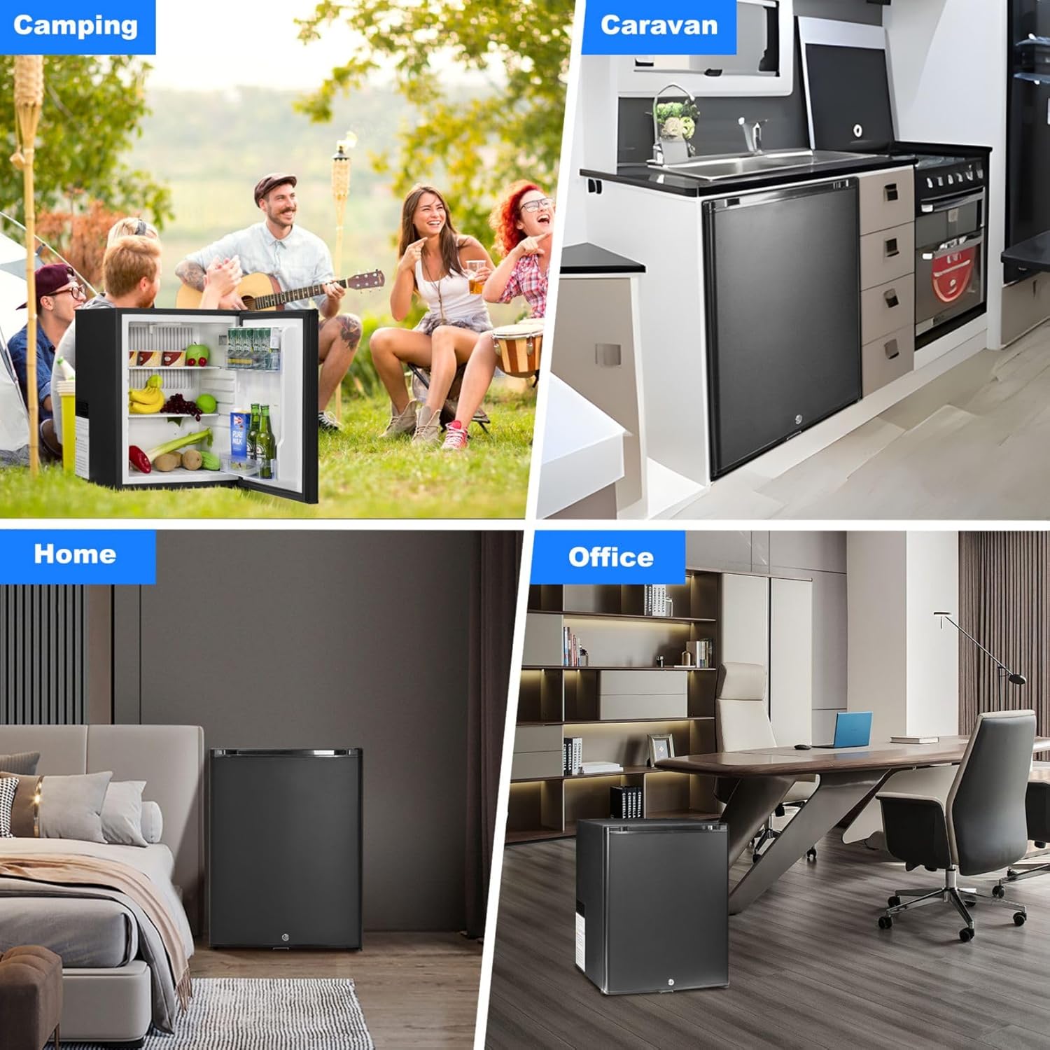 2026 Frigo 12V,Réfrigérateur Camping 12V 220V 40L,Frigo Caravane,Mini Frigo de Chambre,Frigo 12V Camping Car,Réfrigérateur pour Voiture,Van,Fourgon,Bureau,Gîte - Noir -