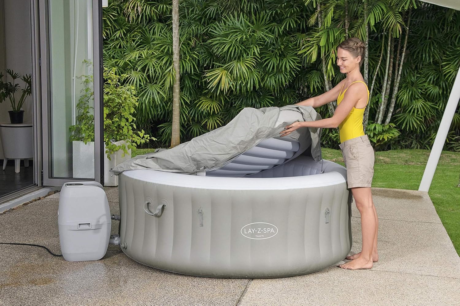 2026 Spa gonflable rond BESTWAY Lay-Z-Spa® Miami Airjet™ 2 - 4 personnes