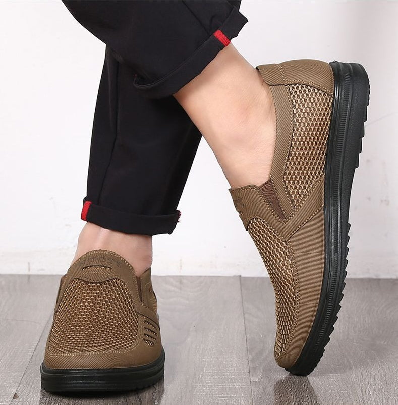 Chaussures léger respirant sans lacets doux semelle décontracté pour homme