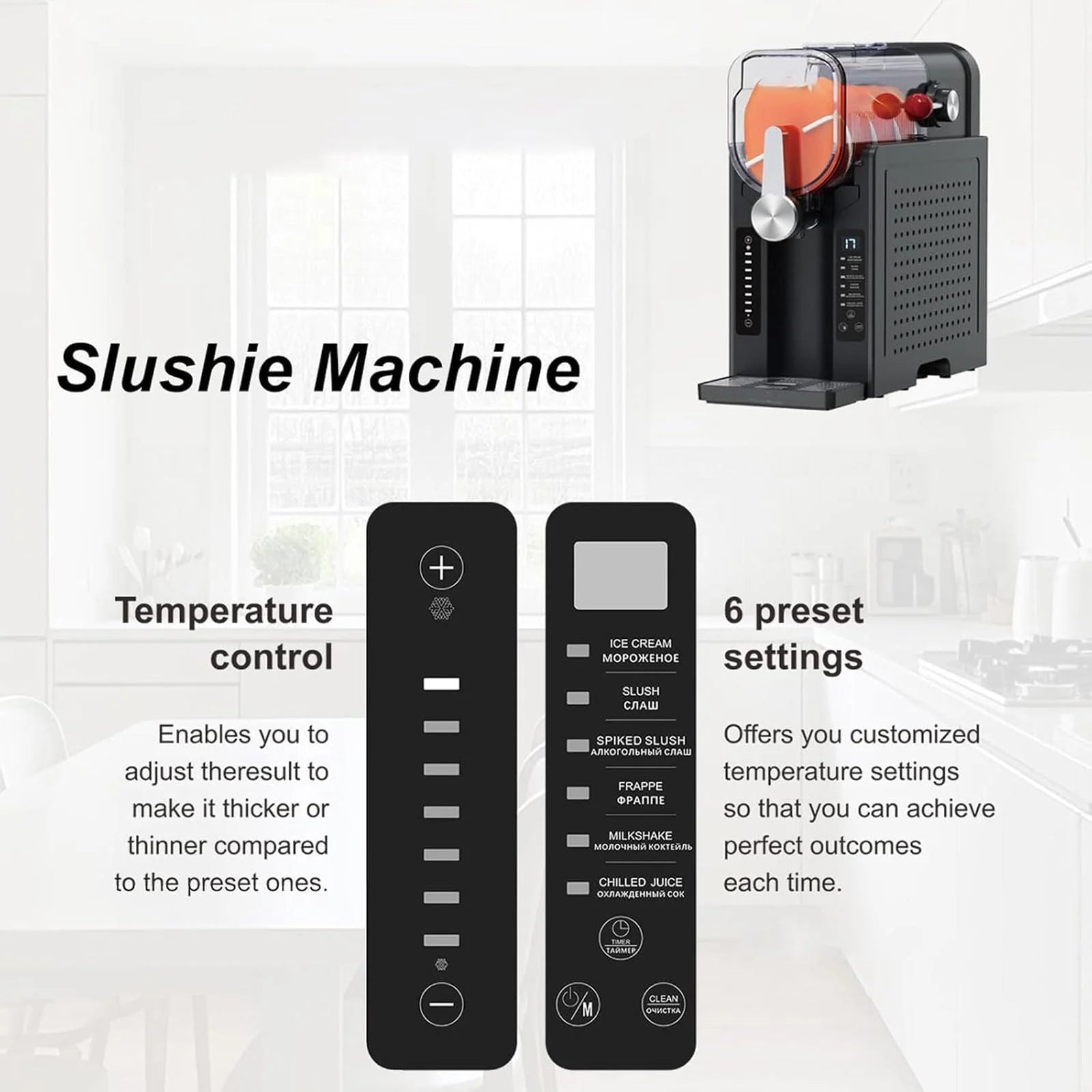 2026 2025 Machine à Boissons Slush Automatique, 1600 ml, Machine à Glace Soft, Pas de Glace Nécessaire, Écran LED, 6 Programmes Préréglés, Pour Maison, Restaurant, Bureau, Snack Bar, Magasin de Boissons Fraîches