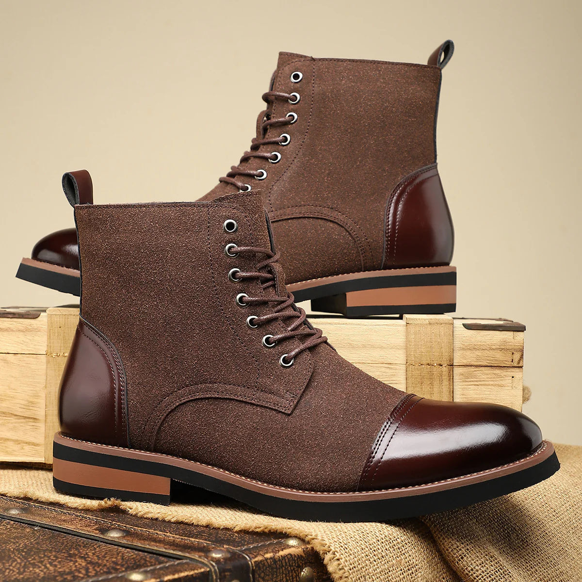 2026 Men's Casual Leather Martin Boots Trendy Stylish All Match Footwear