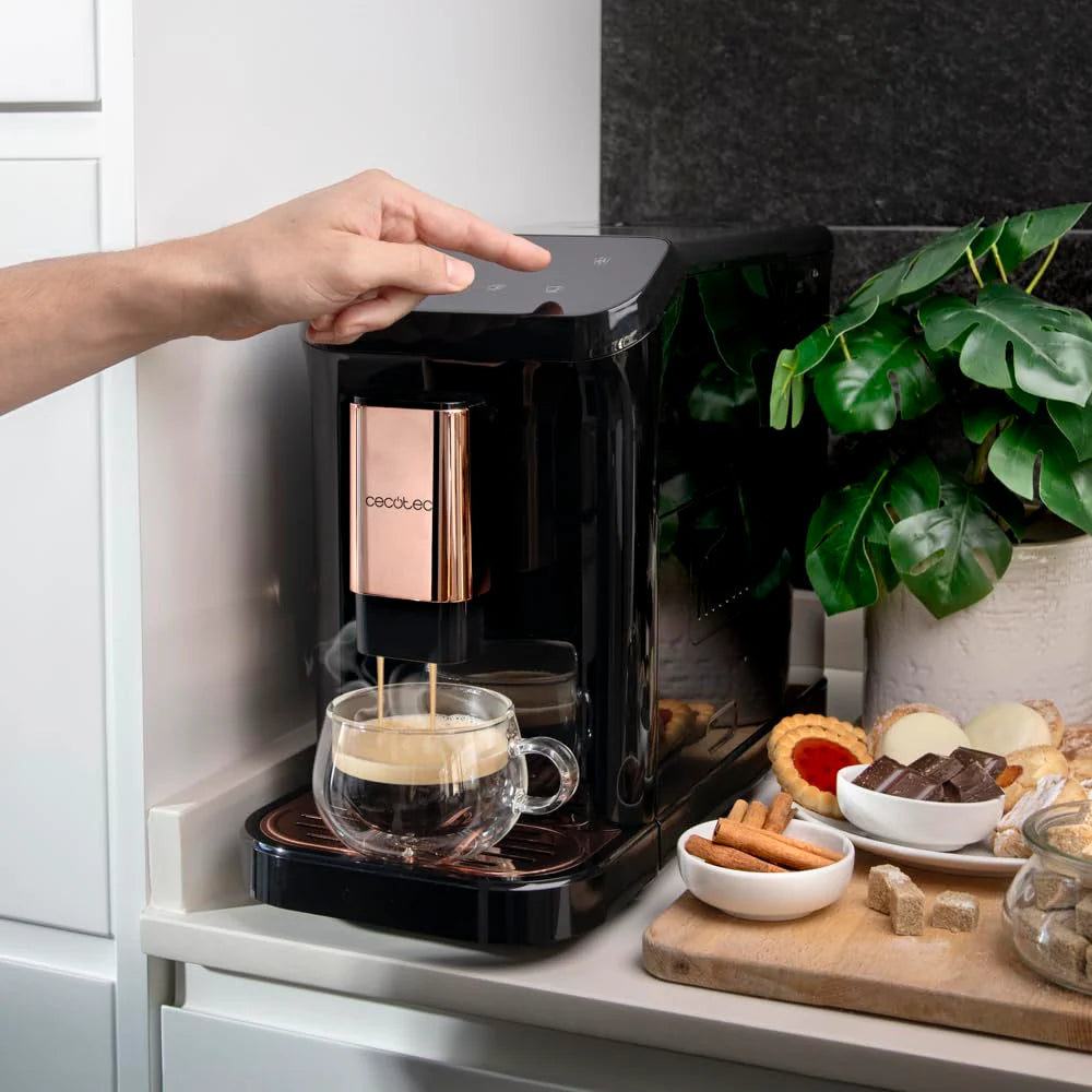 2026 2025 Machine à café entièrement automatique Cecotec Cremmaet Macchia Black Rose – 1350 W, Thermobloc, Pompe à 19 Bars, Système Plug&Play, Réservoir à café avec moulin intégré, Nettoyage automatique