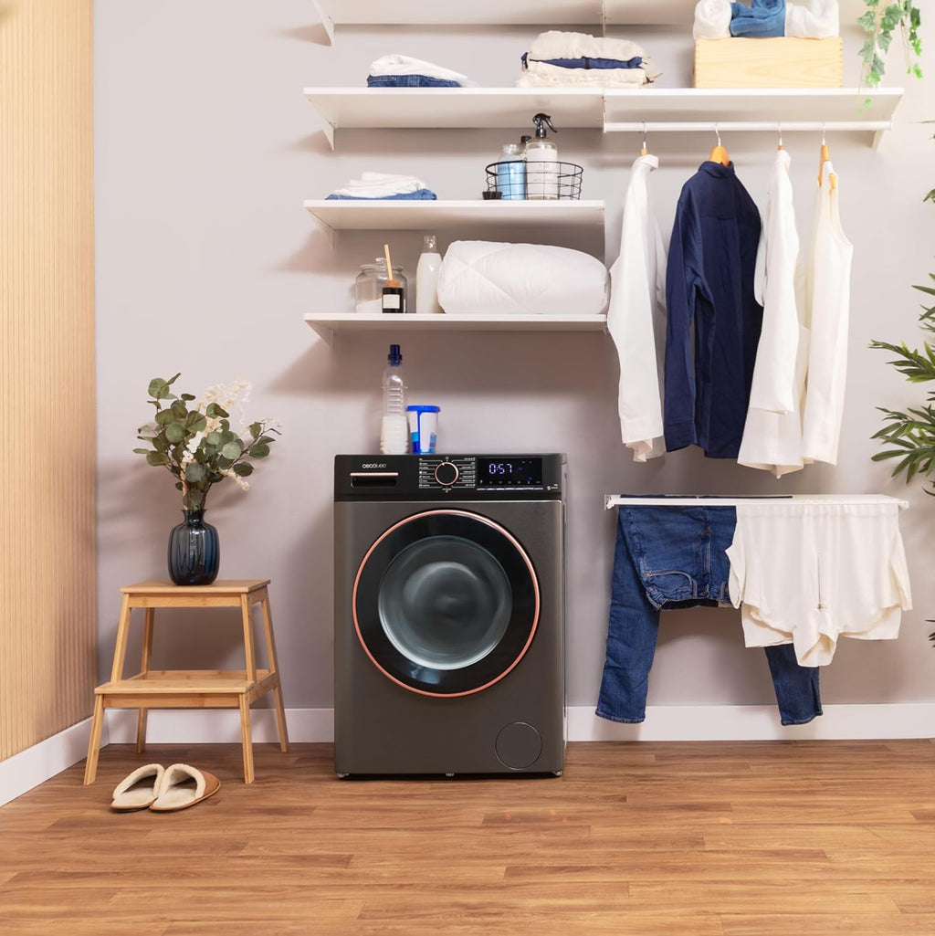 2026 Cecotec Lave-linge 10Kg Bolero DressCode 10610 Inverter Steel A. Chargement Frontale, 1400 RPM, Steam Max, Motor Inverter Plus, 15 Programmes, OnSmart, Stop&Go, Caoutchouc Antibactérien, Drum Clean