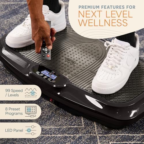 2026 2025 Lifepro Plateforme Vibrante d’Exercice avec Points d’Acupuncture Magnétiques - Plateforme Vibrante pour Tout le Corps pour Débutants et Récupération - Massage Drainage Lymphatique pour Tonification Musculaire et Fitness Général